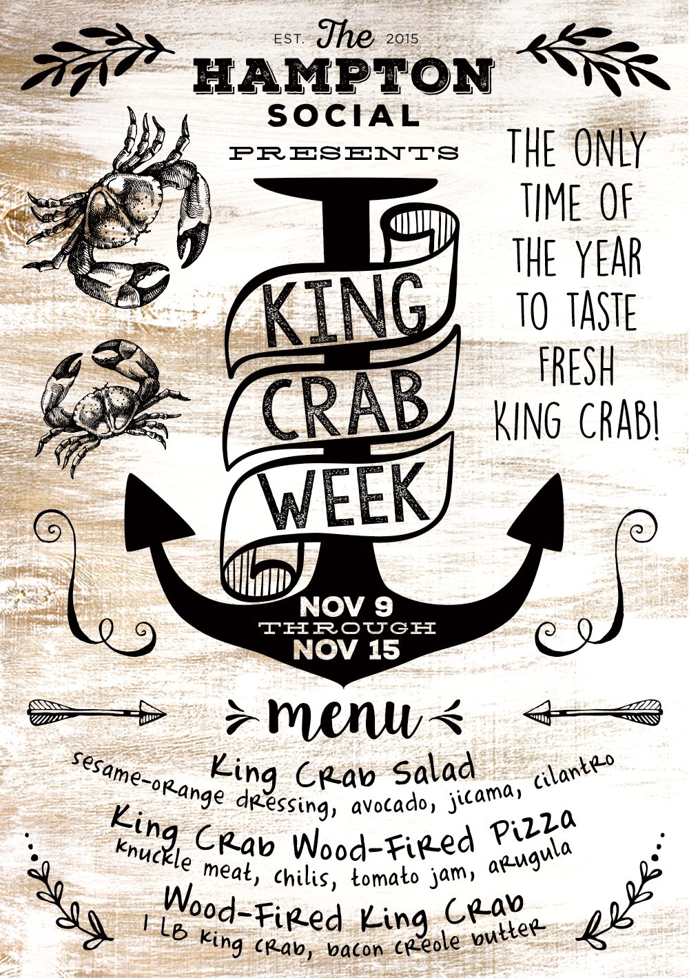 Alaskan King Crab Leg Week at The Hampton Social