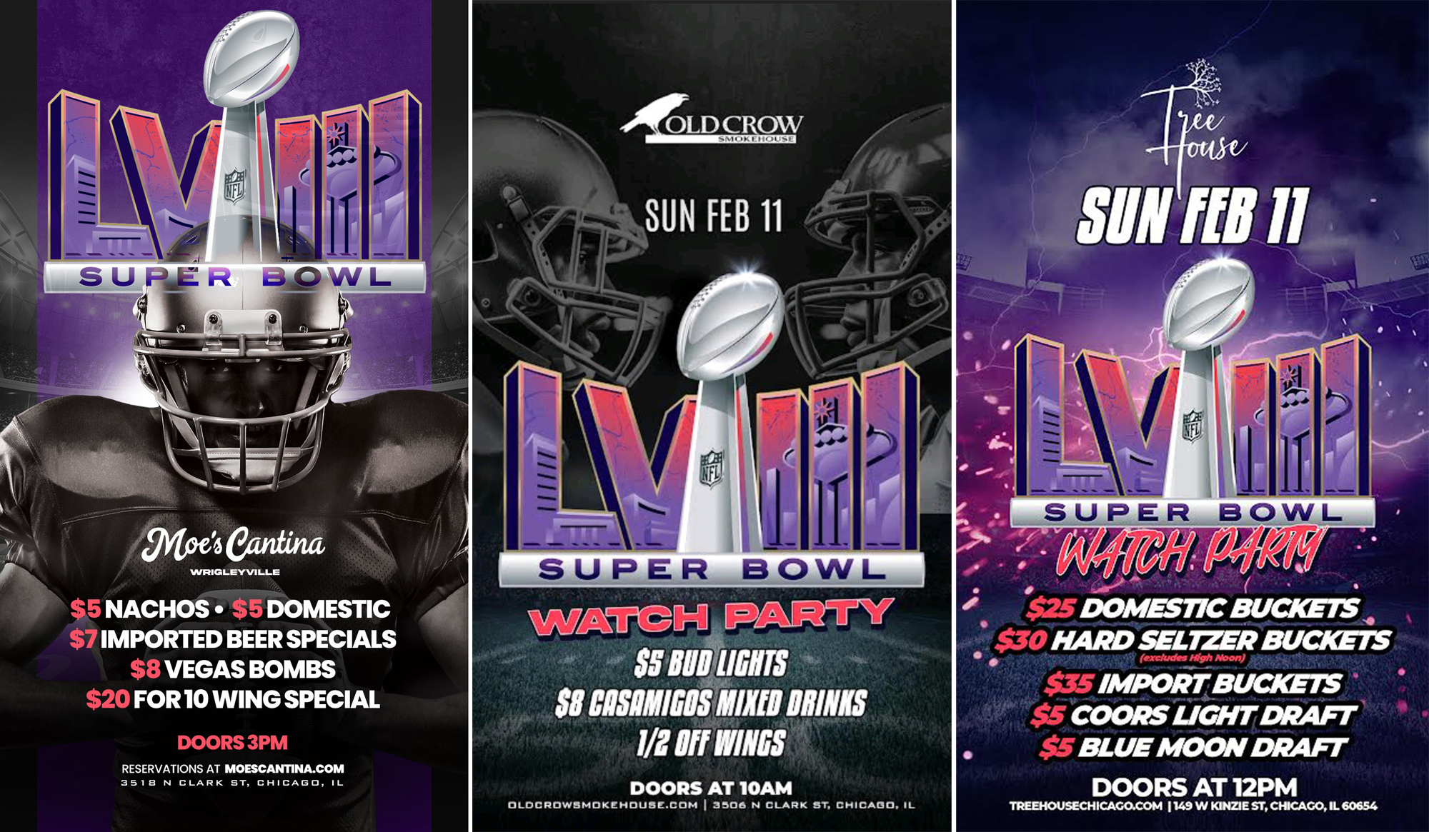 super bowl parties in chicago