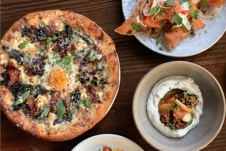 A Look at Testaccio's New Brunch Offerings: Wood-Fired Breakfast Pizza, Cyprus Hash + More