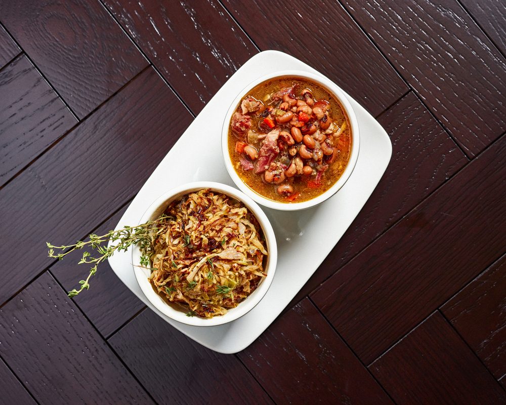 Black-Eyed Peas & Sautéed Cabbage. Photo credit: Perry's Steakhouse & Grille