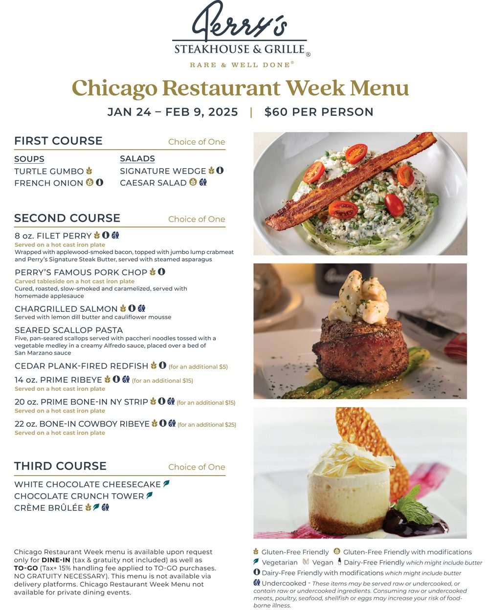 Chicago Restaurant Week - Perry's Menu